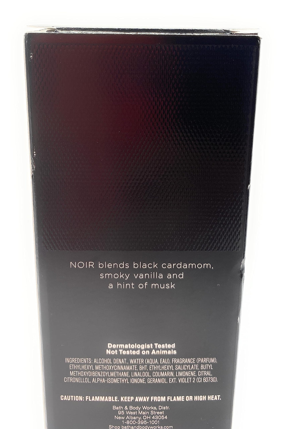 Bath & Body Works Noir packaging display suggesting premium fragrance and gift-ready presentation