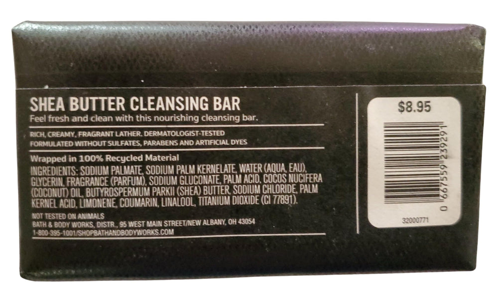 Bath and Body Works Noir cleansing bar with shea butter image.