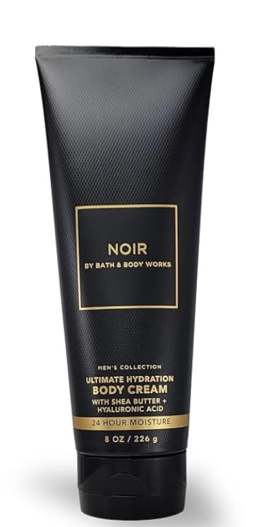 Bath & Body Works Noir Ultra Hydration Cream being applied for skin softness.