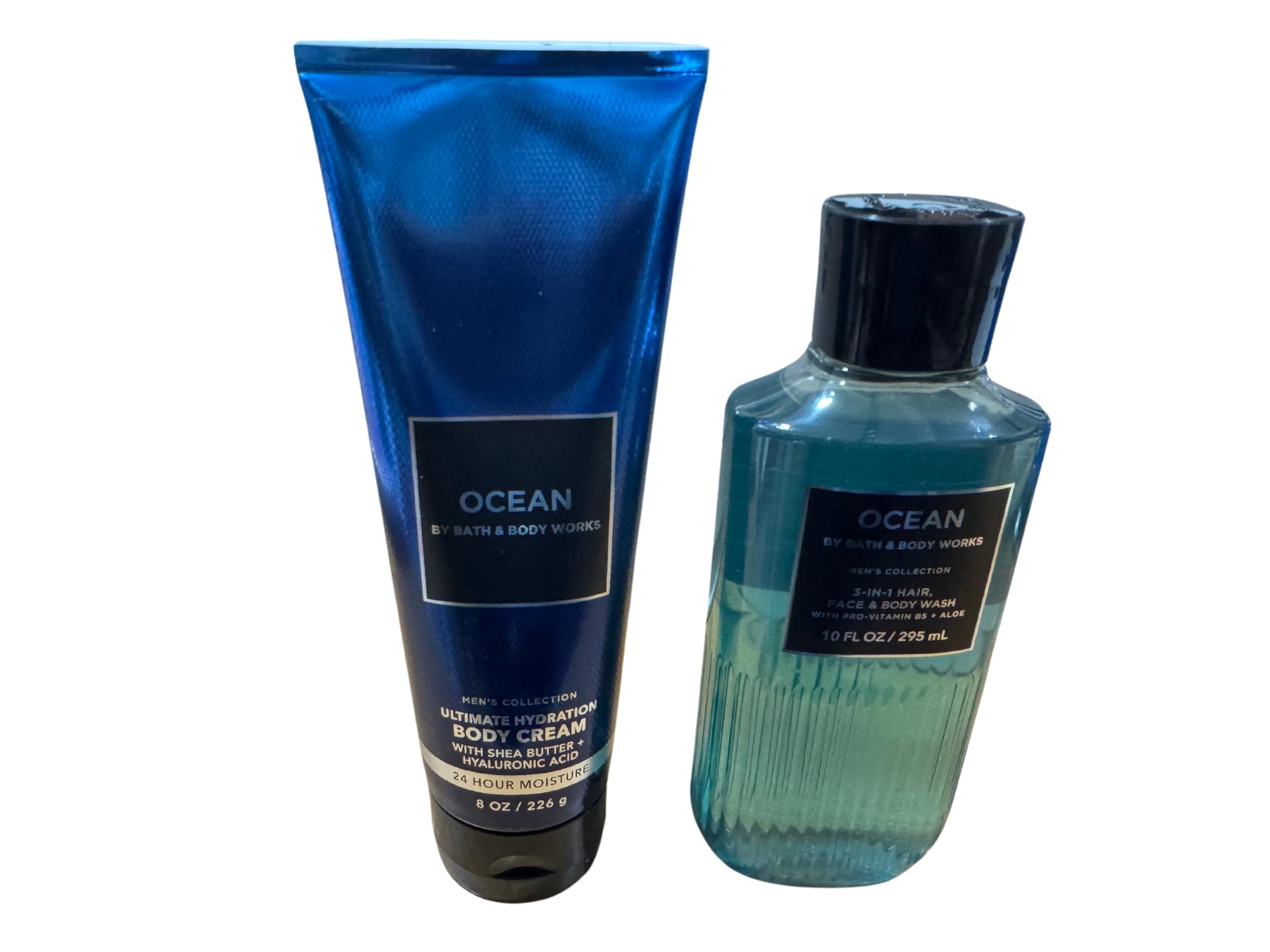 Bath & Body Works Ocean ingredients closeup highlighting hyaluronic acid and shea butter.