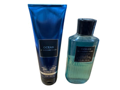 Bath & Body Works Ocean ingredients closeup highlighting hyaluronic acid and shea butter.