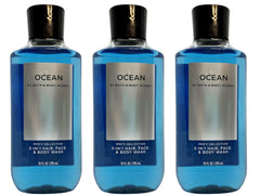 Bath & Body Works Ocean Signature 3-in-1 bottle with blue cypress scent for refreshing cleanse.