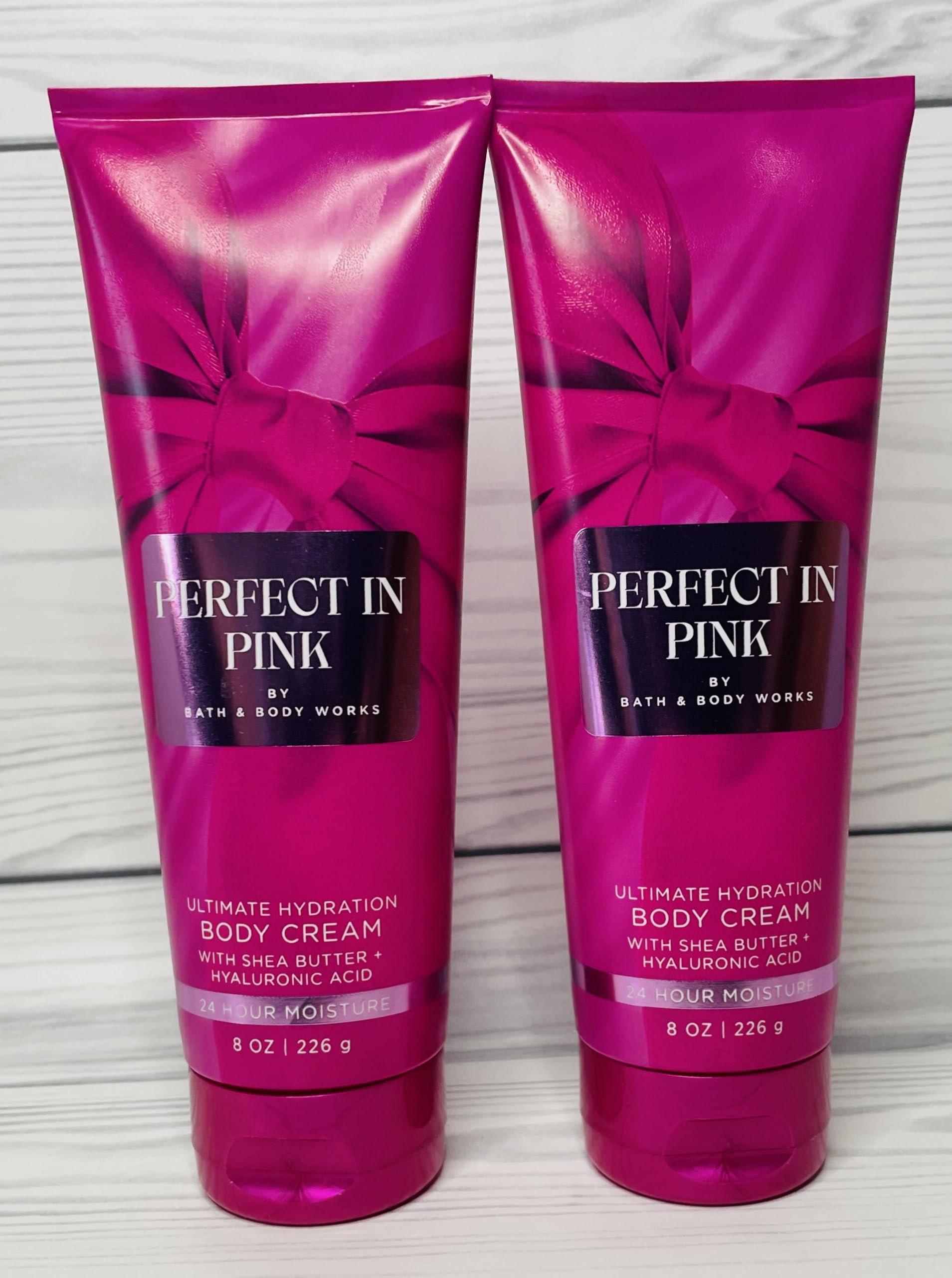 Bath and Body Works Perfect in Pink Ultimate Hydration Body Cream shows creamy texture for hydration.