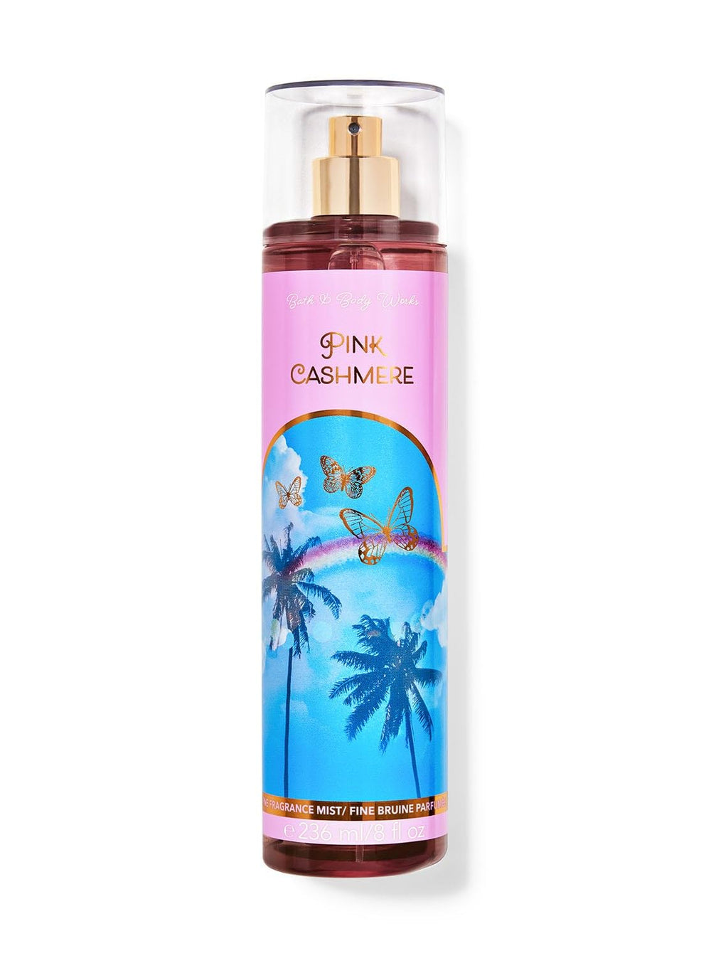 Bath & Body Works Pink Cashmere Fine Fragrance Mist bottle, soft floral-scented refreshment for daily wear
