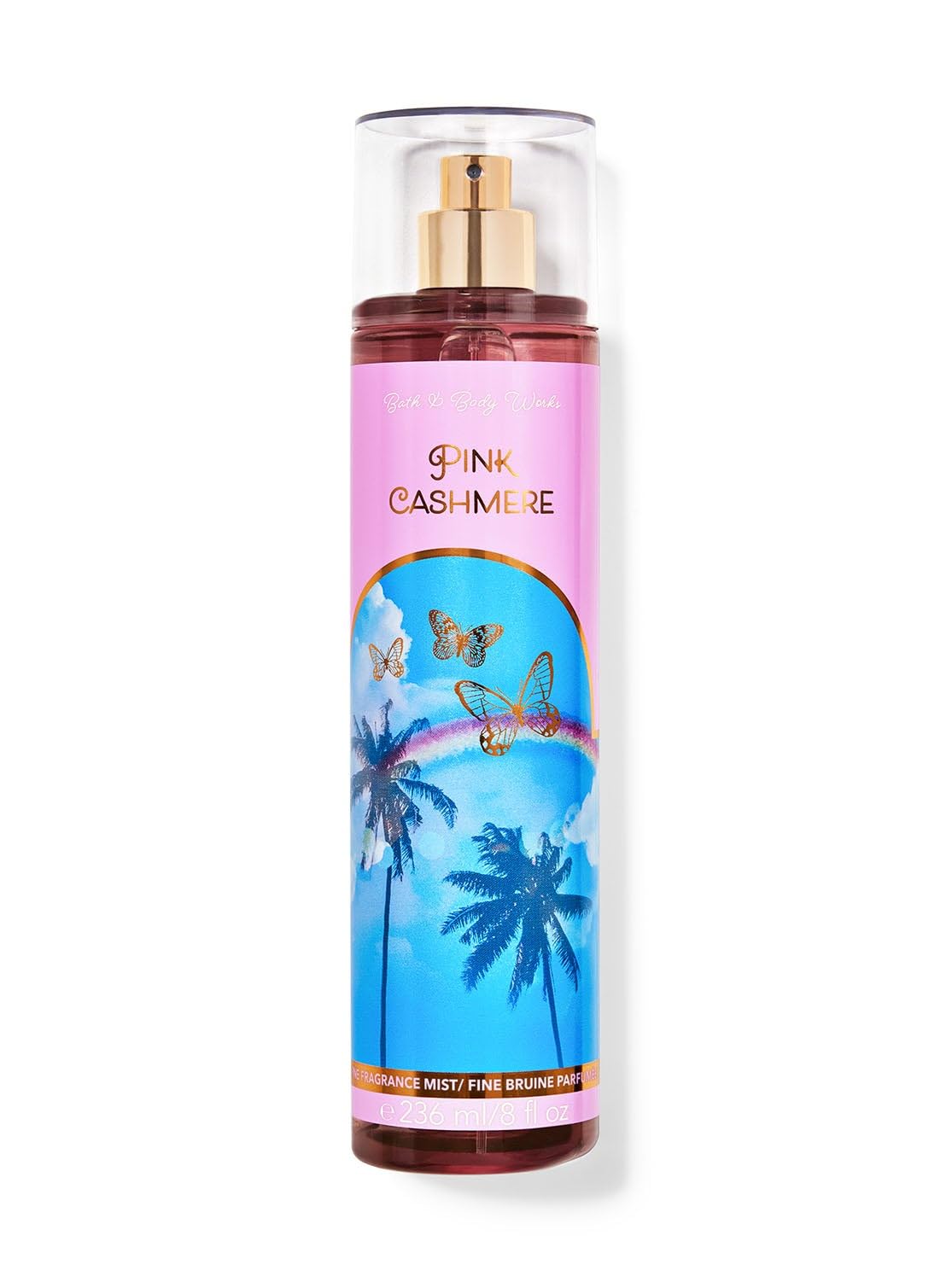 Bath & Body Works Pink Cashmere Fine Fragrance Mist bottle, soft floral-scented refreshment for daily wear