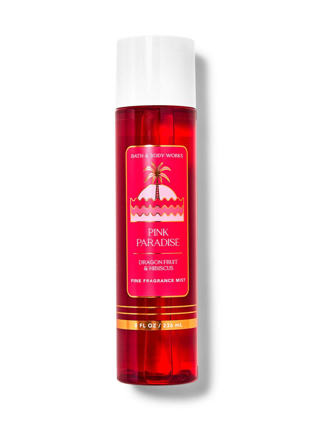 Bath & Body Works Pink Paradise spray bottle for all-day fragrance and mood-boosting freshness.