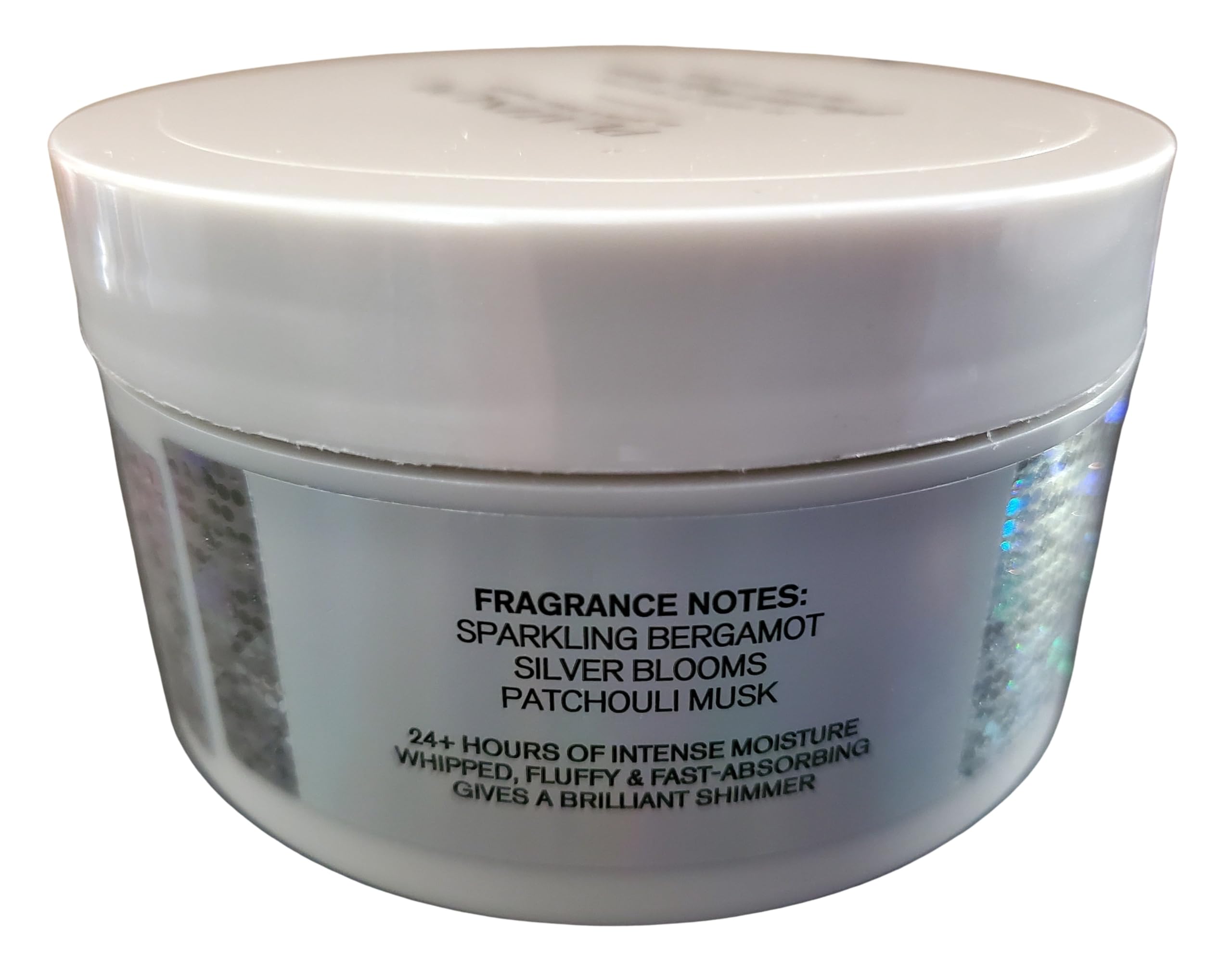 Bath & Body Works Platinum Whipped Body Butter application on arm — smooths and hydrates dry skin.