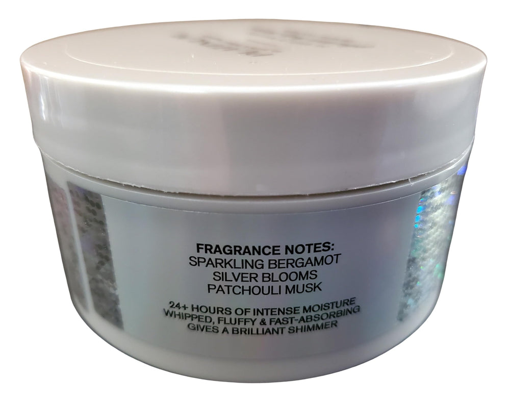 Bath & Body Works Platinum Whipped Body Butter application on arm — smooths and hydrates dry skin.