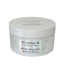 Bath & Body Works Platinum Whipped Body Butter jar — rich moisture for daily hydration.