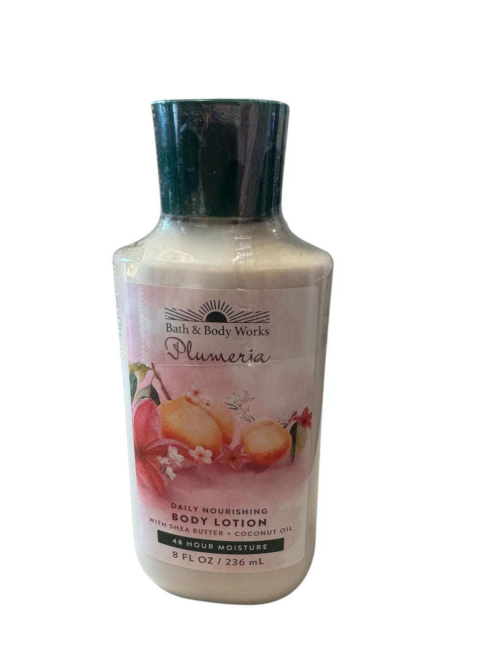 Bath & Body Works Plumeria bottle lotion for quick, daily moisture.