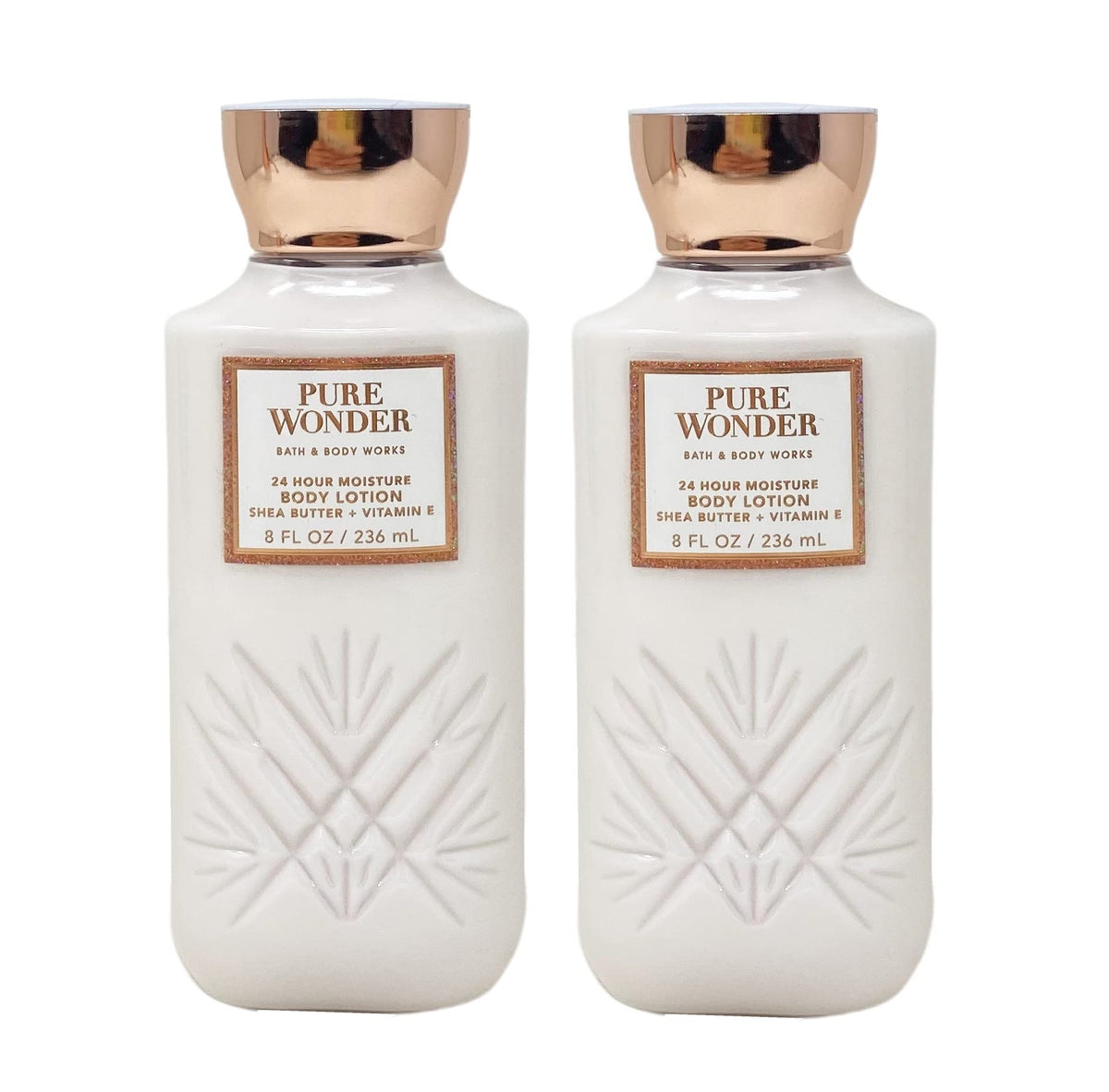Bath & Body Works Pure Wonder two-pack lotion on display for daily hydration.