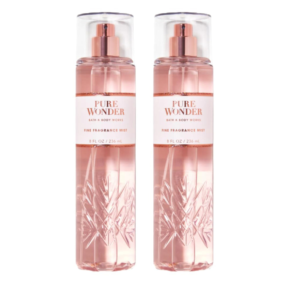 Bath and Body Works Pure Wonder mist spritz in action for quick refresh.