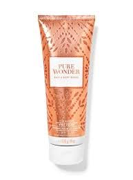Bath & Body Works Pure Wonder texture swatch showing creamy formula for daily use