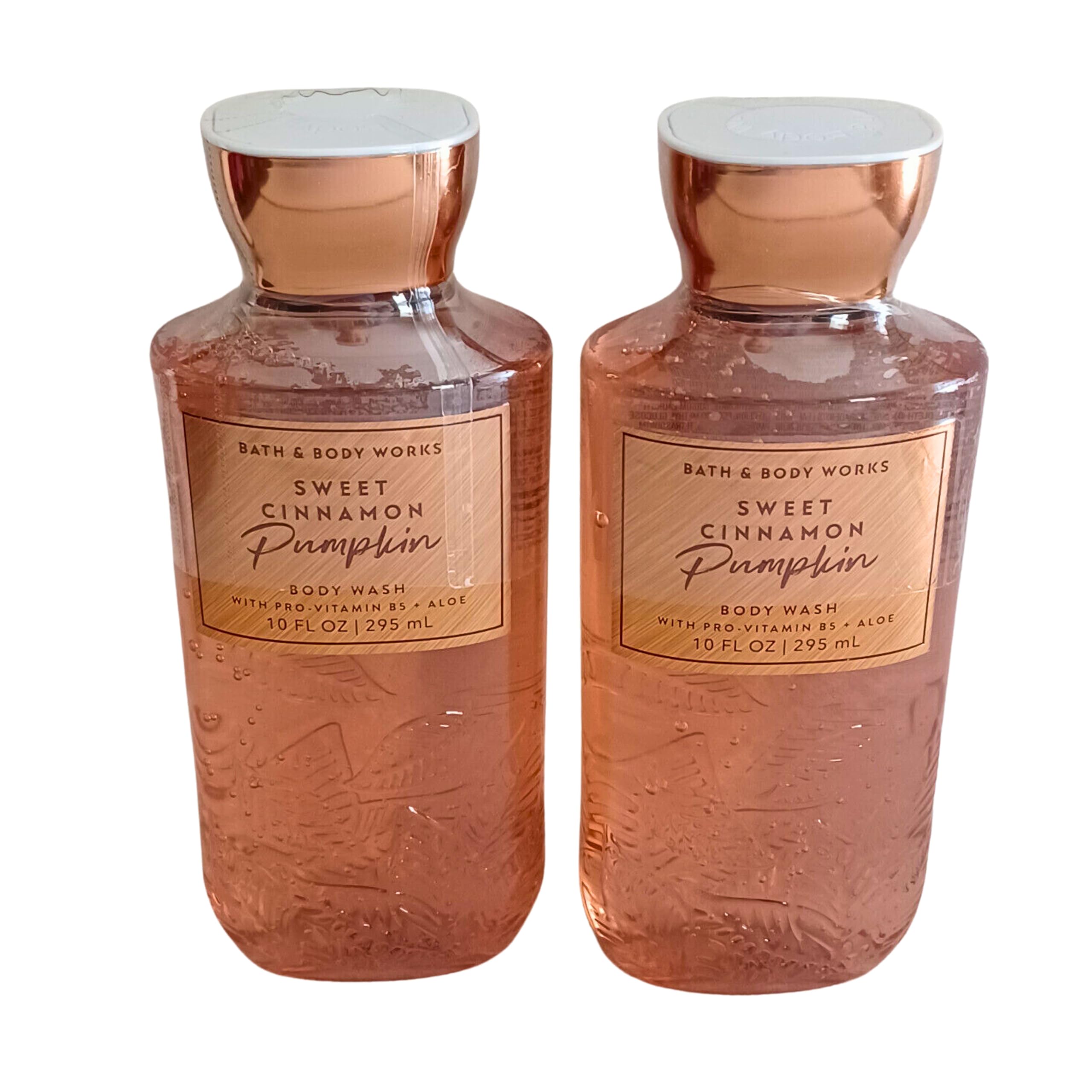 Bath and Body Works Shea Vitamin E Shower Gel two bottles in Cinnamon Pumpkin scent for soothing showers