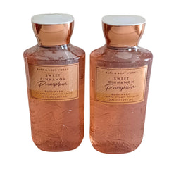 Bath and Body Works Shea Vitamin E Shower Gel two bottles in Cinnamon Pumpkin scent for soothing showers