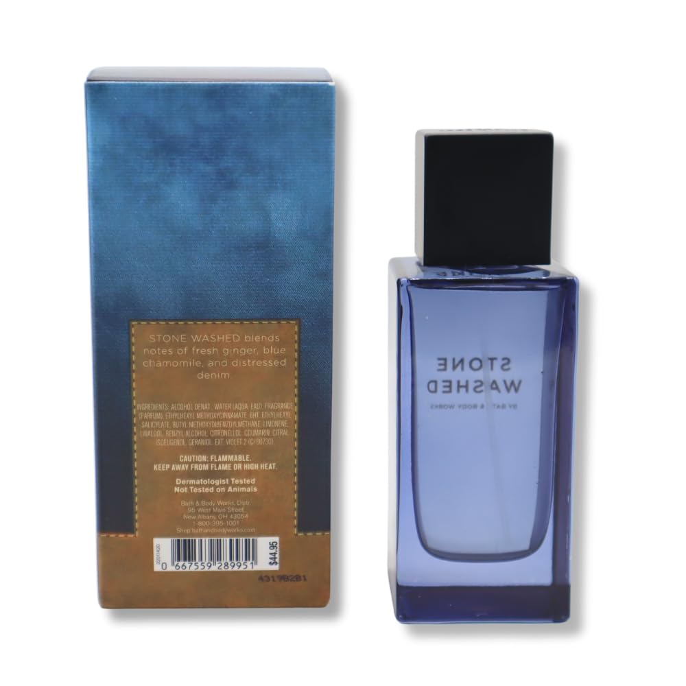 Bath & Body Works Stone Washed notes of ginger and chamomile—crisp daily scent