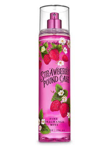 Bath and Body Works Strawberry Pound Cake body lotion bottle smooths skin and enhances scent layering.
