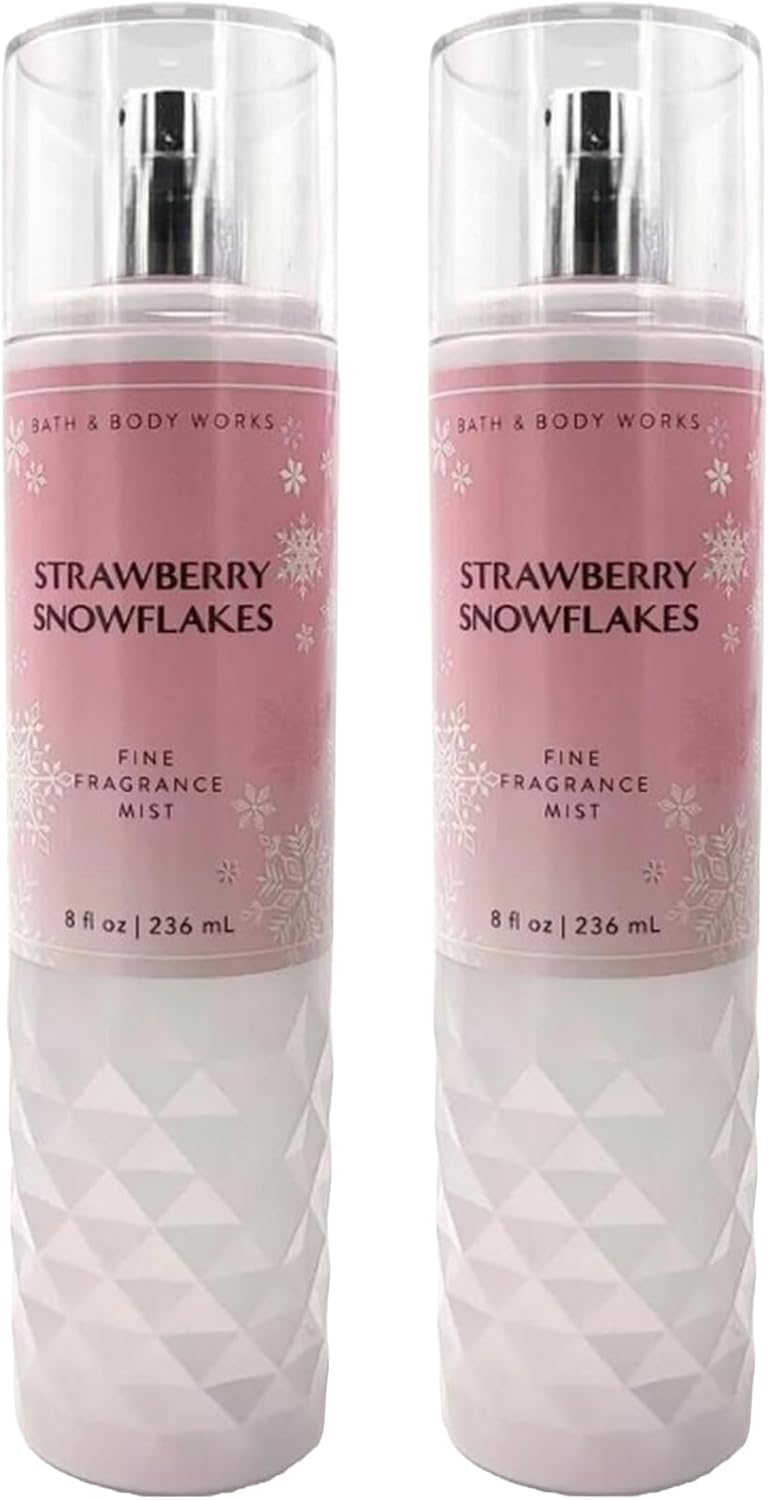 Bath & Body Works Strawberry Snowflakes two-pack display emphasizing gift value
