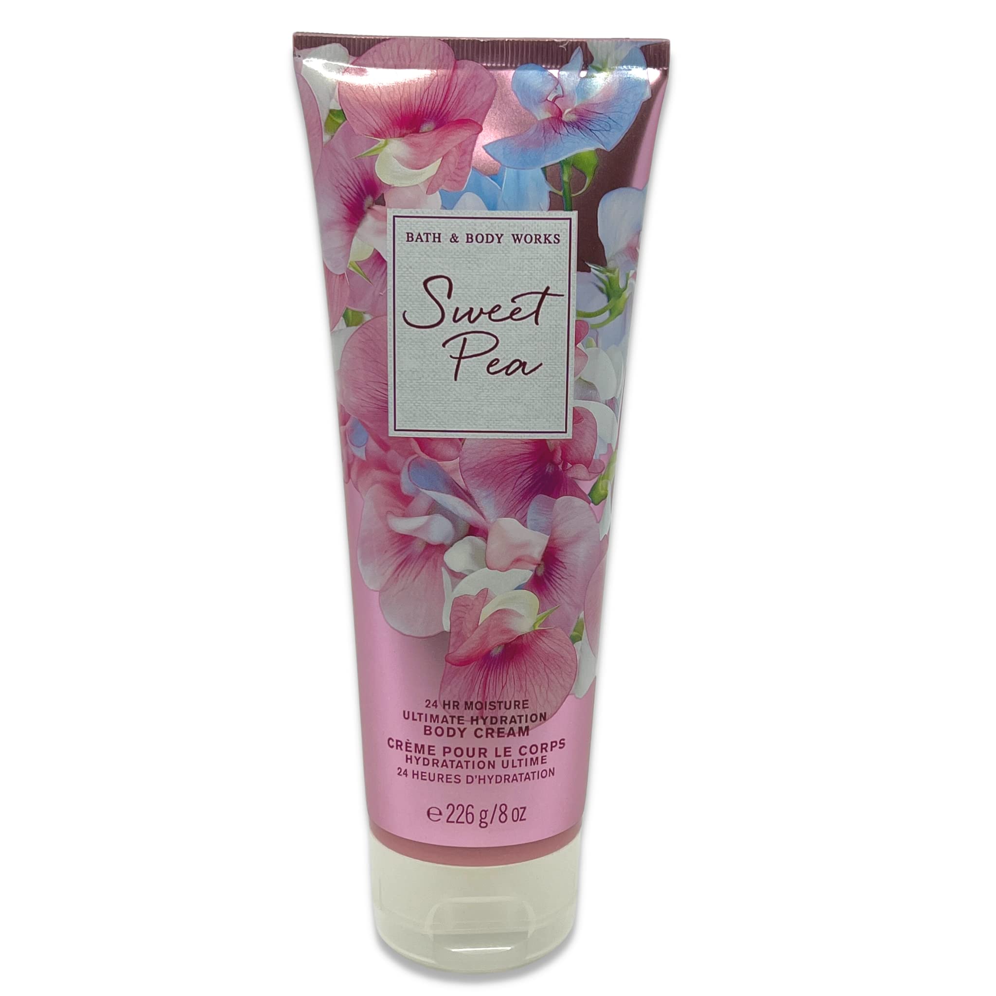 Bath & Body Works Sweet Pea texture swatch shows creamy, hydrating formula.