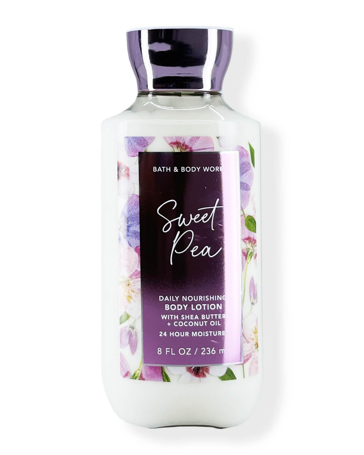 Bath & Body Works Sweet Pea body lotion bottle for lightweight hydration and everyday fragrance.
