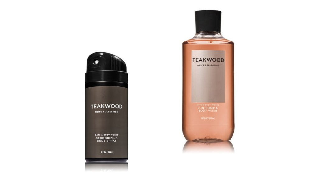 Bath & Body Works Teakwood deodorizing spray bottle for lasting freshness.