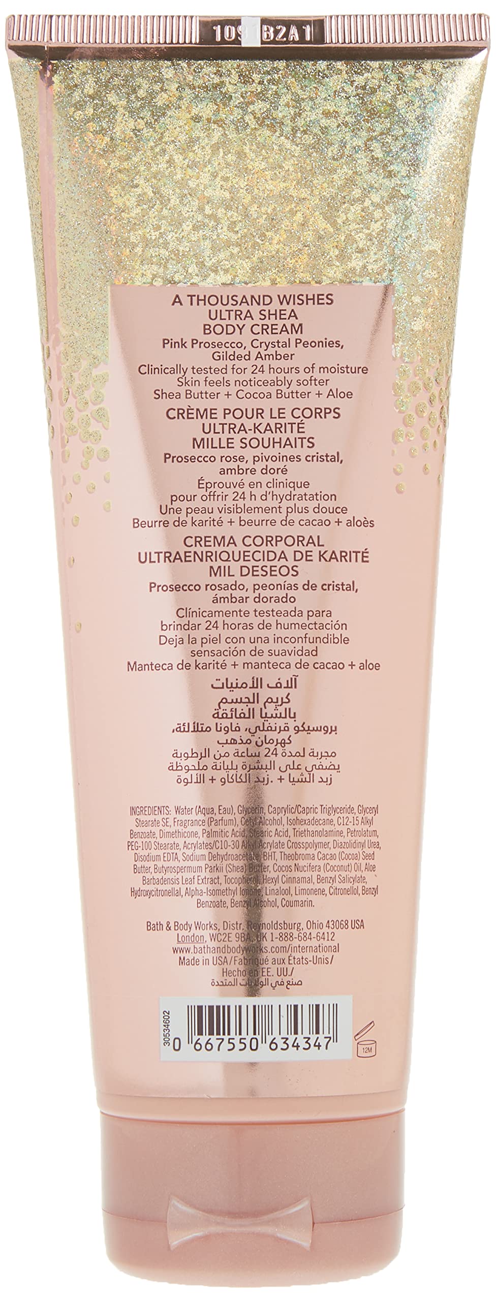 Bath & Body Works A Thousand Wishes fragrance-note-display reveals notes and mood-enhancing scent.
