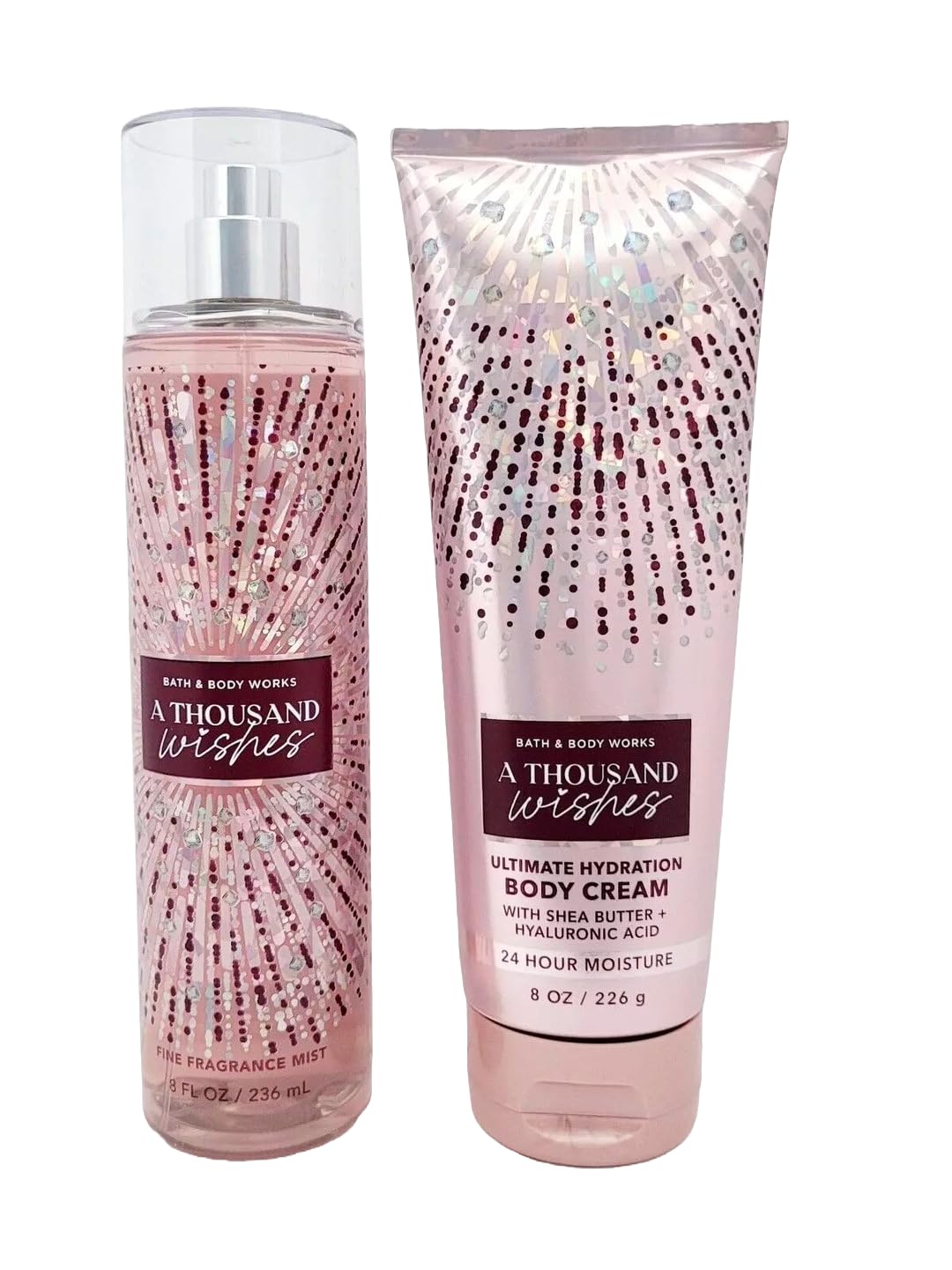 Bath & Body Works Thousand Wishes body cream close-up provides 24-hour moisture.