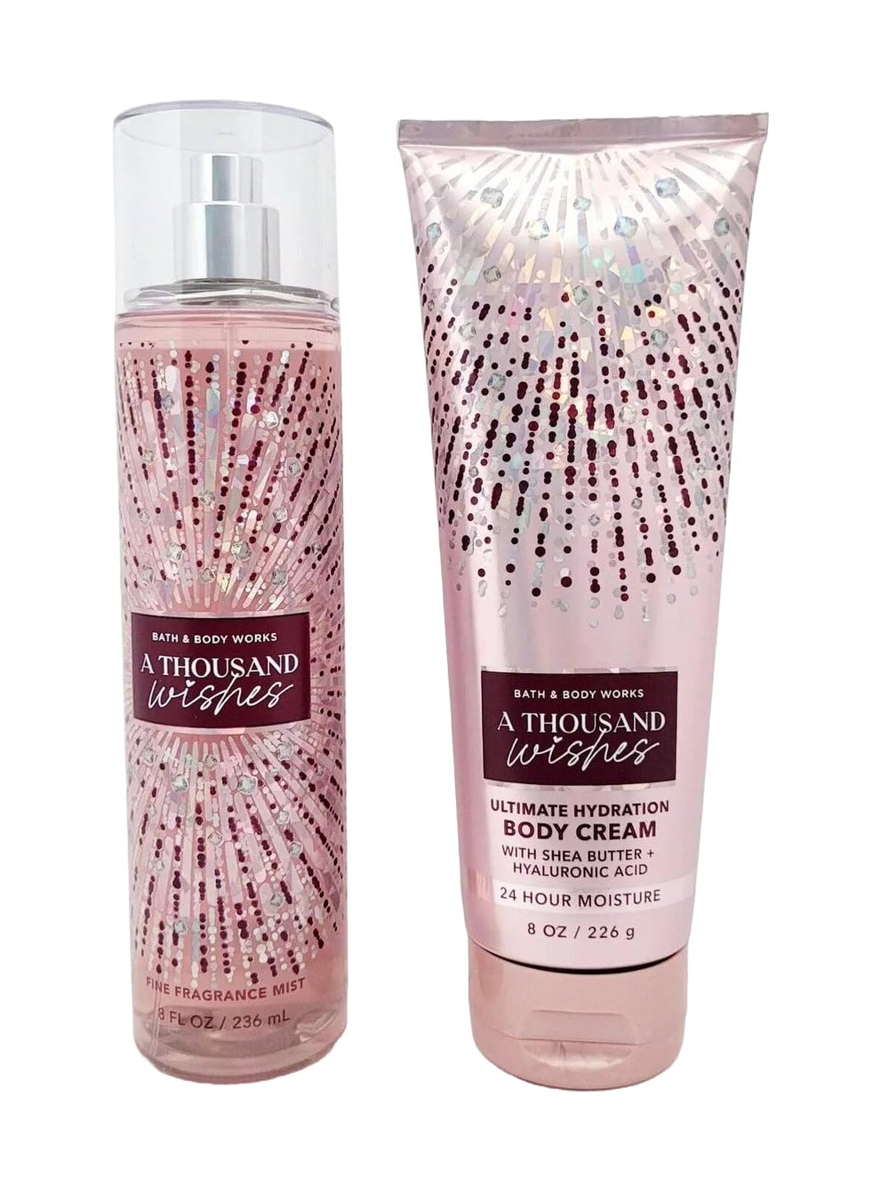 Bath & Body Works Thousand Wishes fragrance mist bottle in 8 oz for all-day aroma.