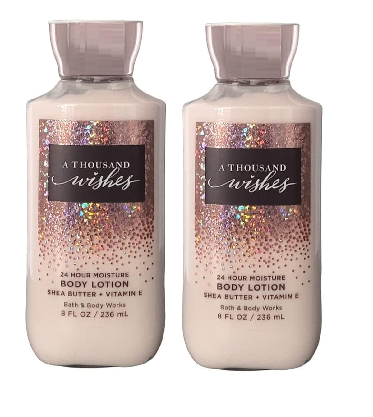 Bath & Body Works Thousand Wishes Super Smooth Lotion 8oz two-pack for lasting hydration and fragrance