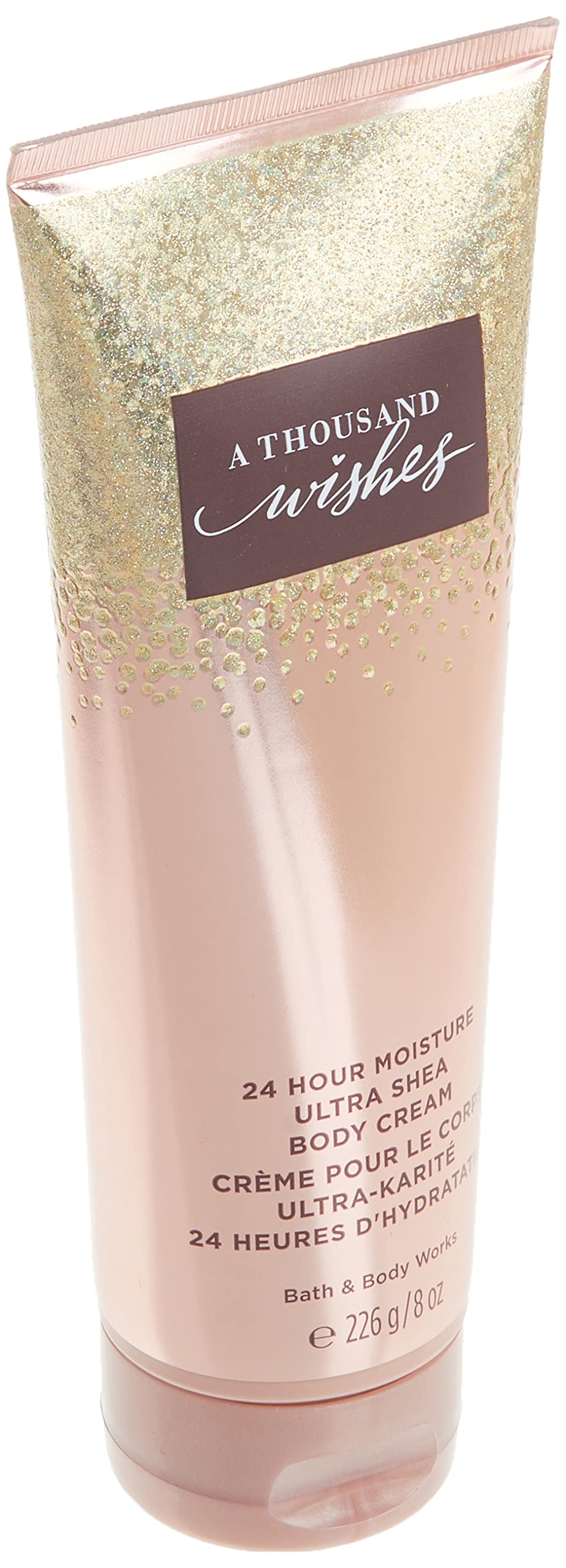 Bath & Body Works A Thousand Wishes Ultra Shea bottle label communicates premium hydration.