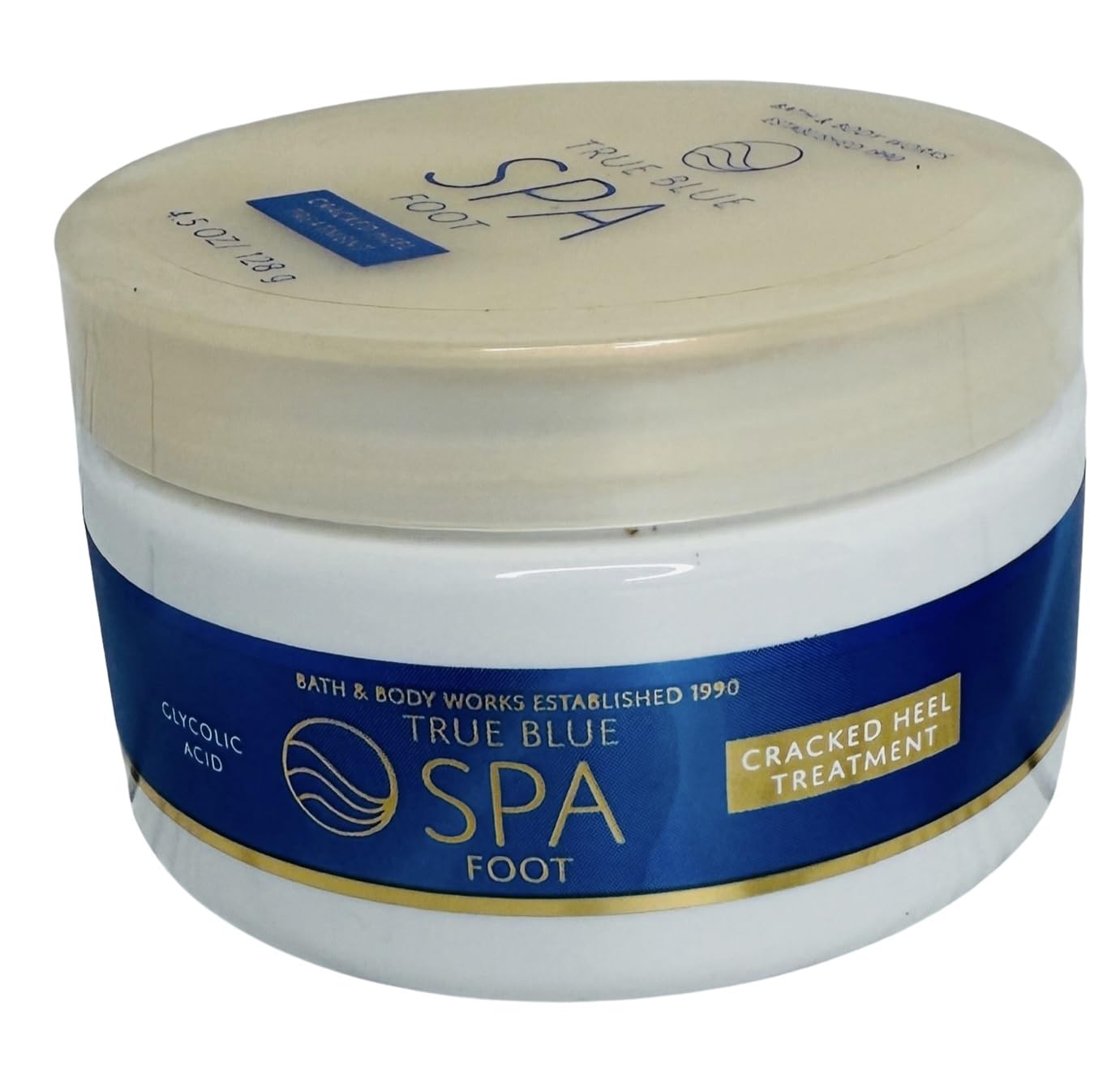 Bath & Body Works True Blue Spa Cracked Heel Treatment bottle with minty spa scent for intense moisture