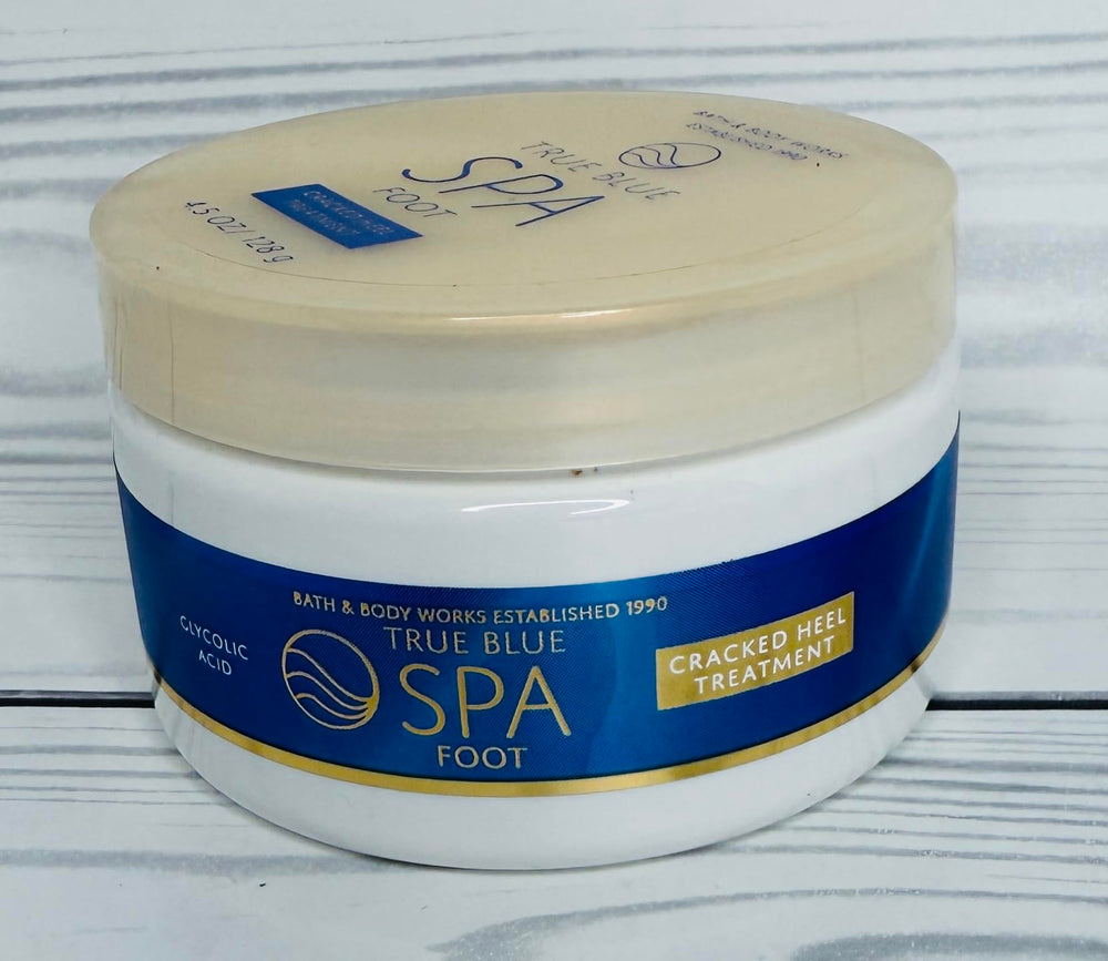 Creamy texture of True Blue Spa Cracked Heel Treatment ready for application