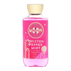 Bath & Body Works Twisted Peppermint Shower Gel bottle showcases cooling peppermint scent for a refreshing cleanse.
