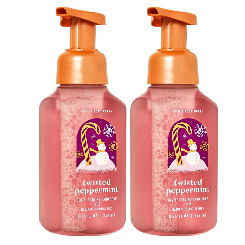 Bath & Body Works Twisted Peppermint two-pack hand soap set for daily use.