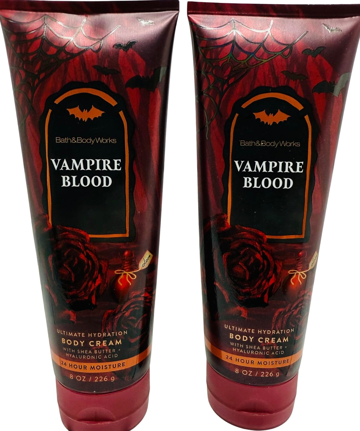 Bath & Body Works Vampire Blood two-pack body cream jar close-up for rich texture.