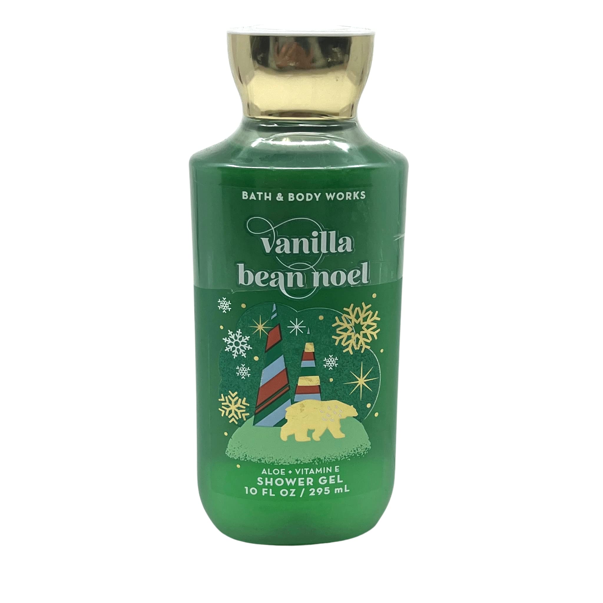 Bath and Body Works Vanilla Bean Noel packaging closeup showing festive design