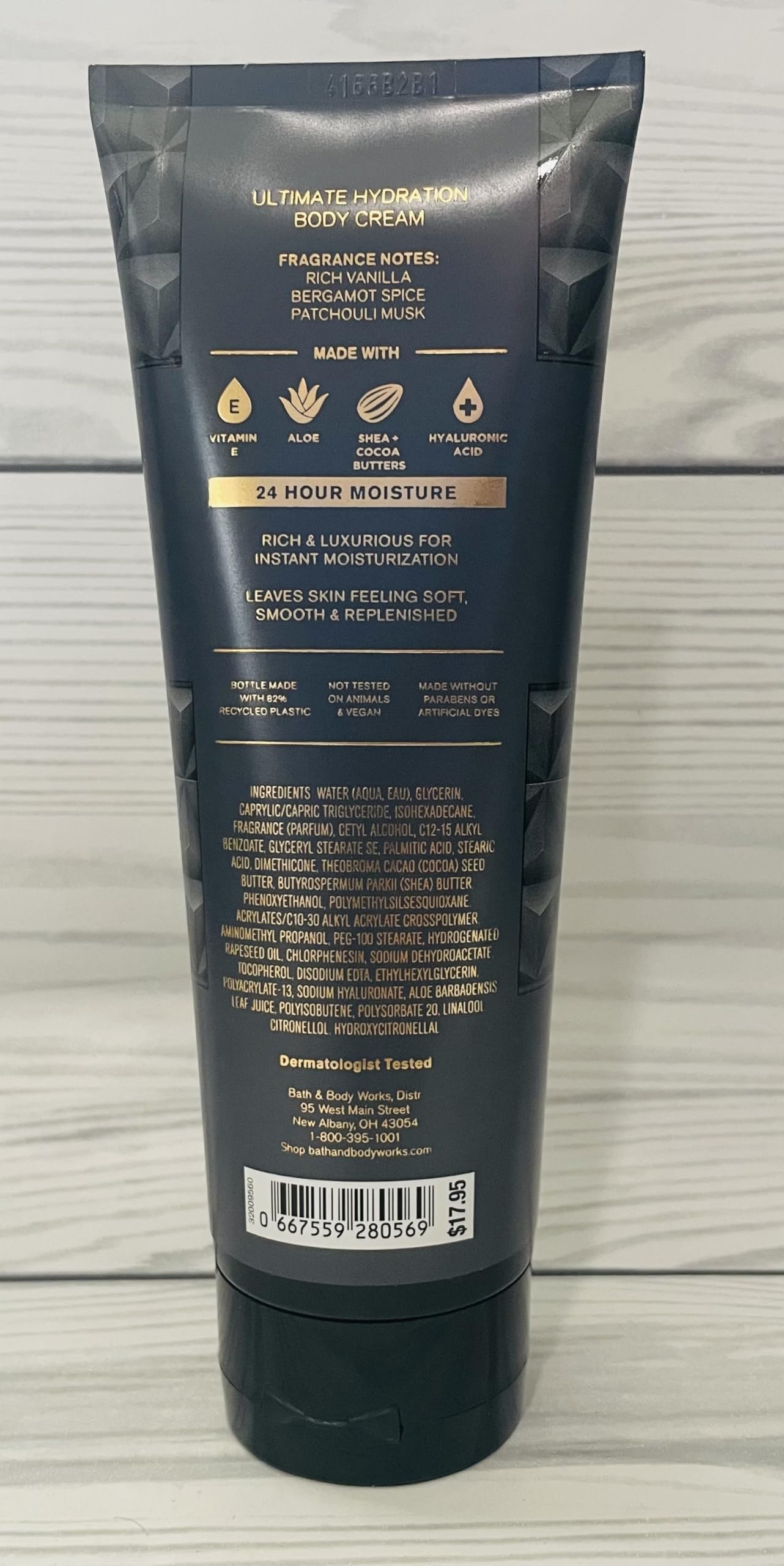 Bath & Body Works Vanilla Noir 2-pack back view highlighting smooth, quick-absorb formula.