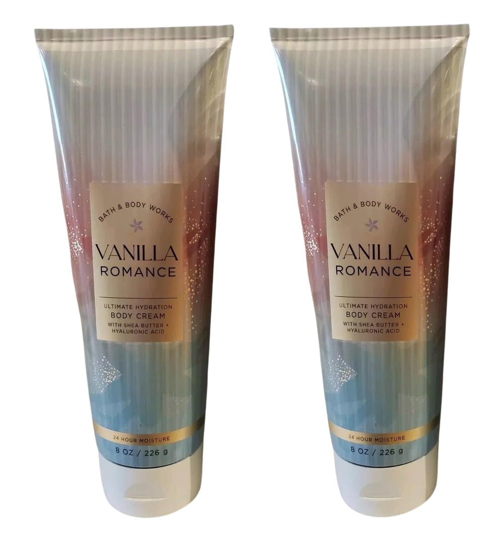 Bath and Body Works Vanilla Romance 2-pack body cream provides lasting hydration and comforting fragrance