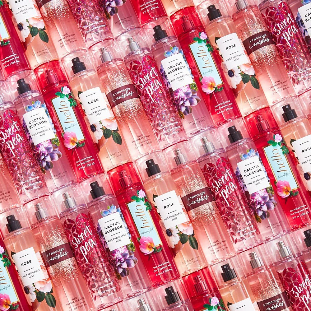 Bath & Body Works Velvet Sugar mist applied on skin for a refreshing scent.