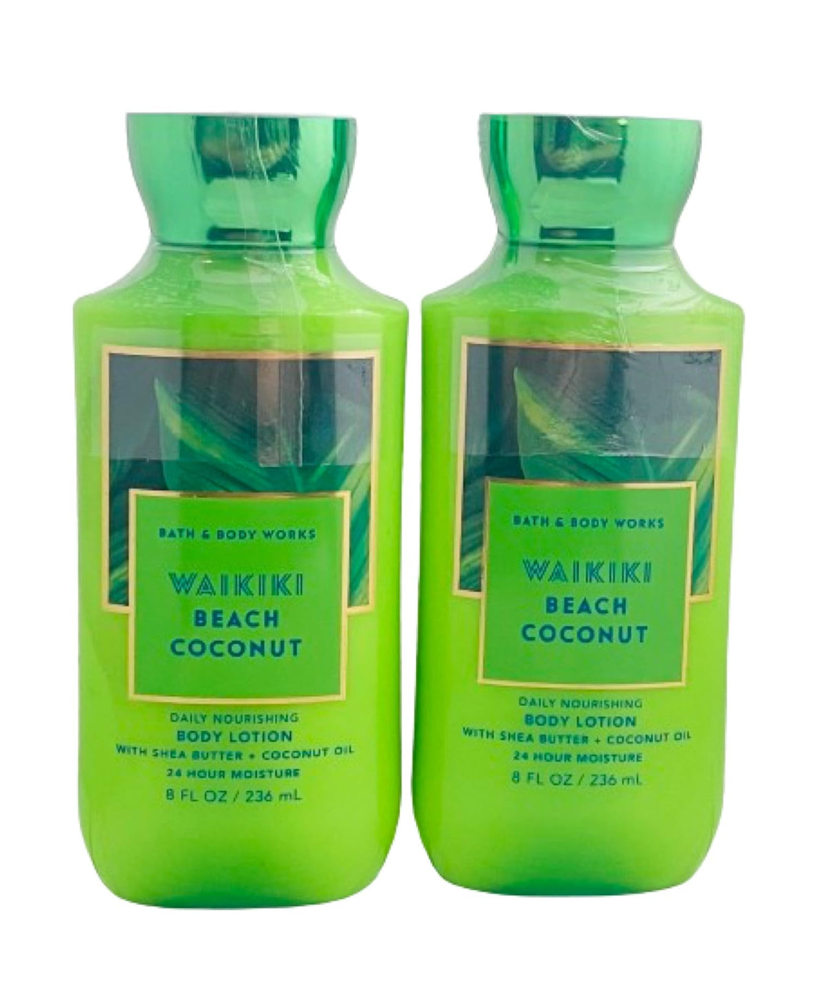 Bath & Body Works Waikiki Coconut 2-pack bottles front view for daily hydration