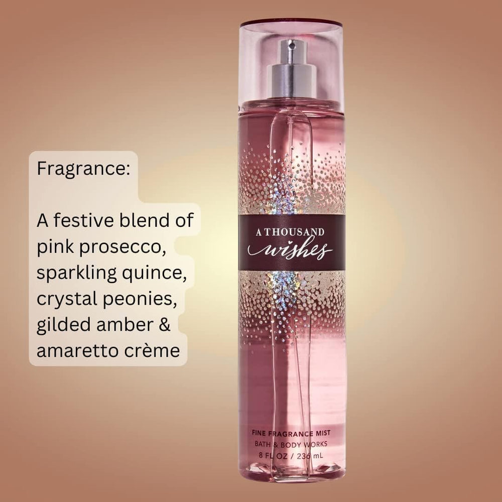 Bath & Body Works A Thousand Wishes 8oz bottle on shelf for everyday glamour