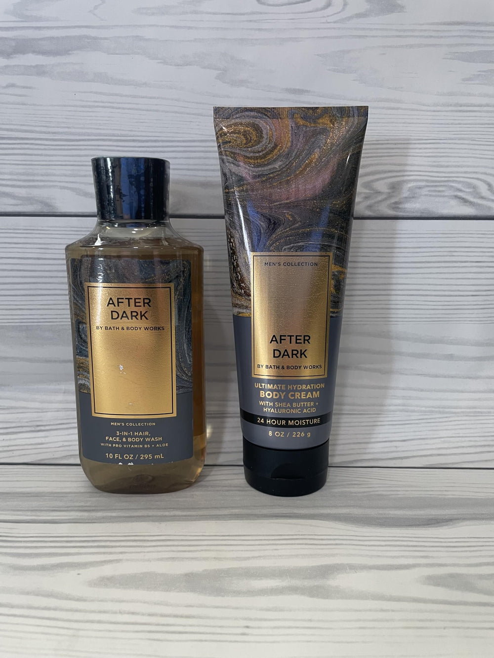 Bath & Body Works After Dark men's wash foam lather ready for shower routine.
