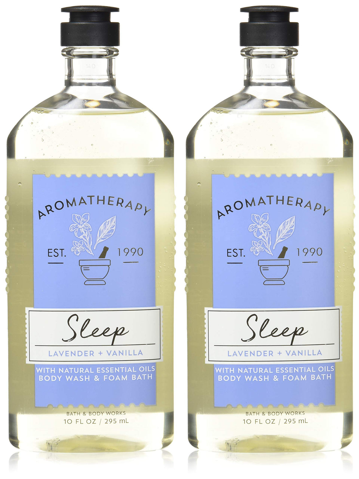 Bath & Body Works Aromatherapy Sleep Lavender Vanilla bottle showcases calming lavender for a restful routine.