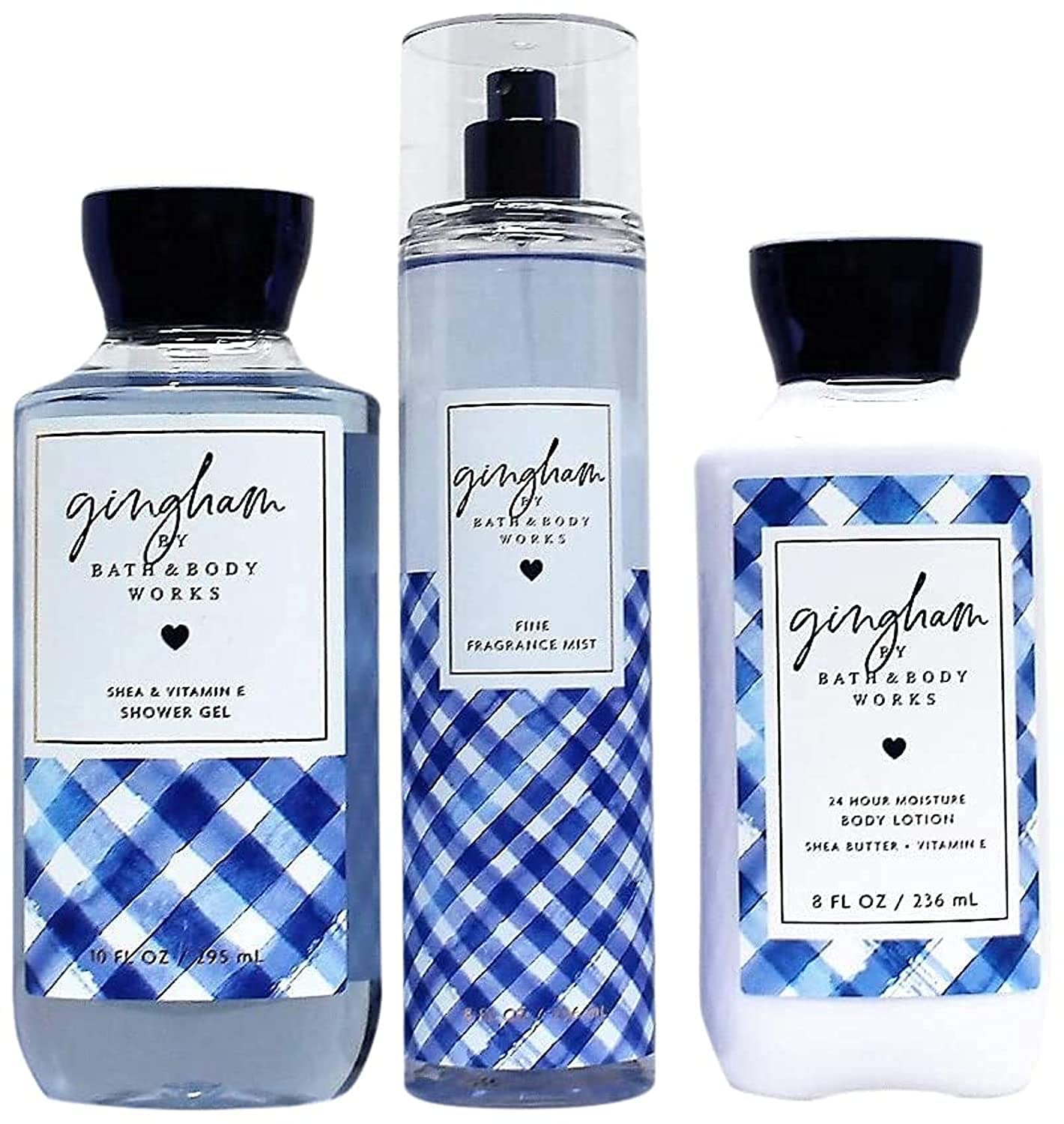 Bath & Body Works Gingham Daily Trio shower gel bottle with refreshing cucumber scent for a fresh cleanse