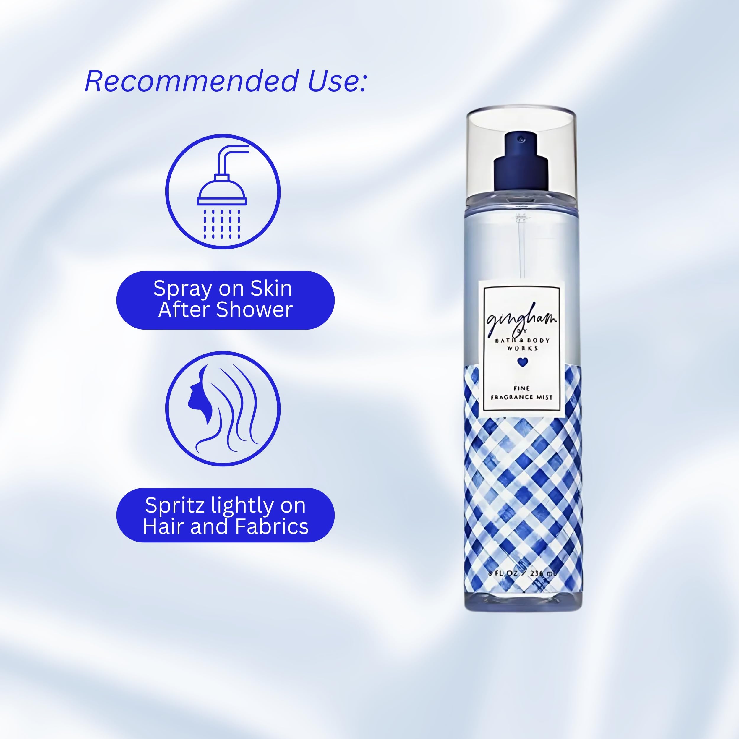 Bath & Body Works Gingham fragrance label details the product notes.