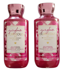Bath & Body Works Gingham Gorgeous lotion bottle for daily hydration and floral fragrance.