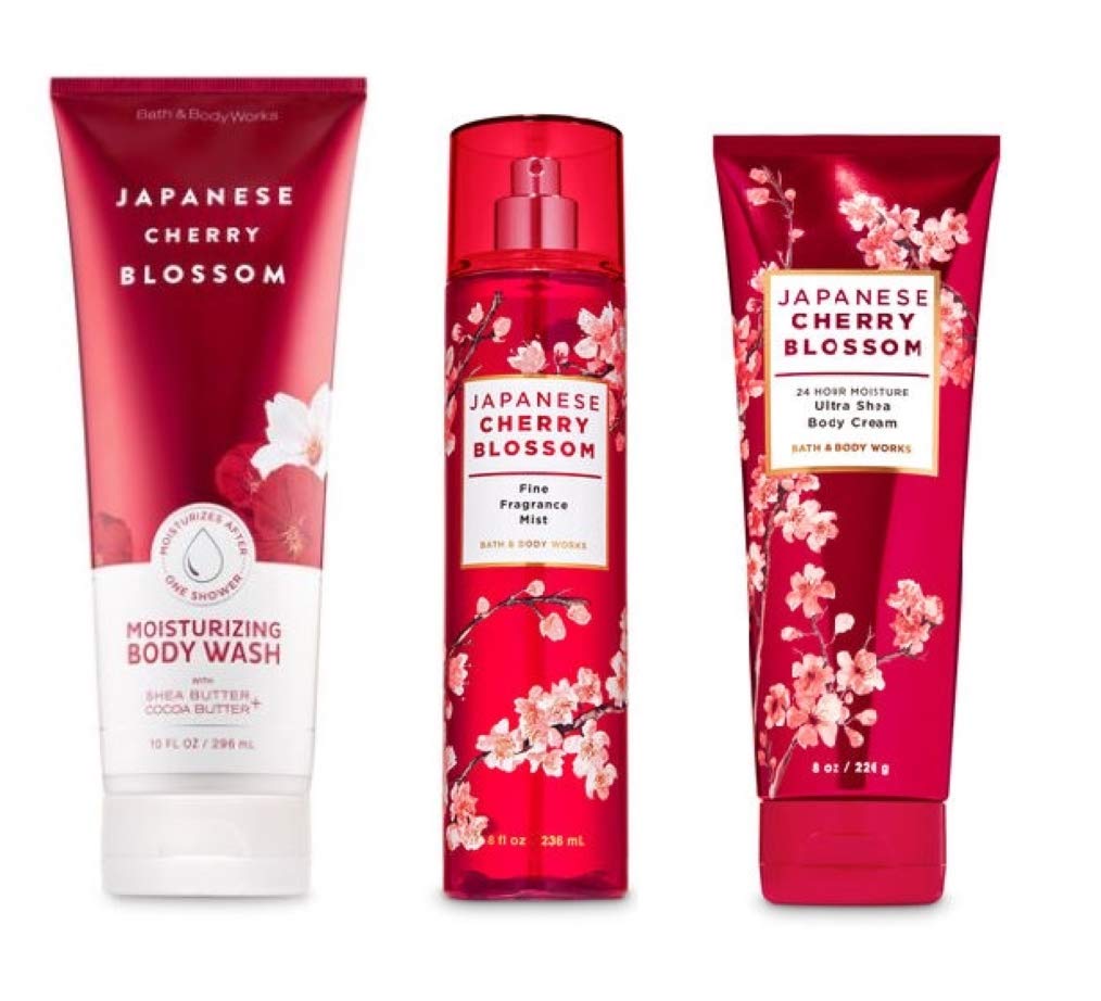 Bath and Body Works Japanese Cherry Blossom body wash pour for a soothing cleanse