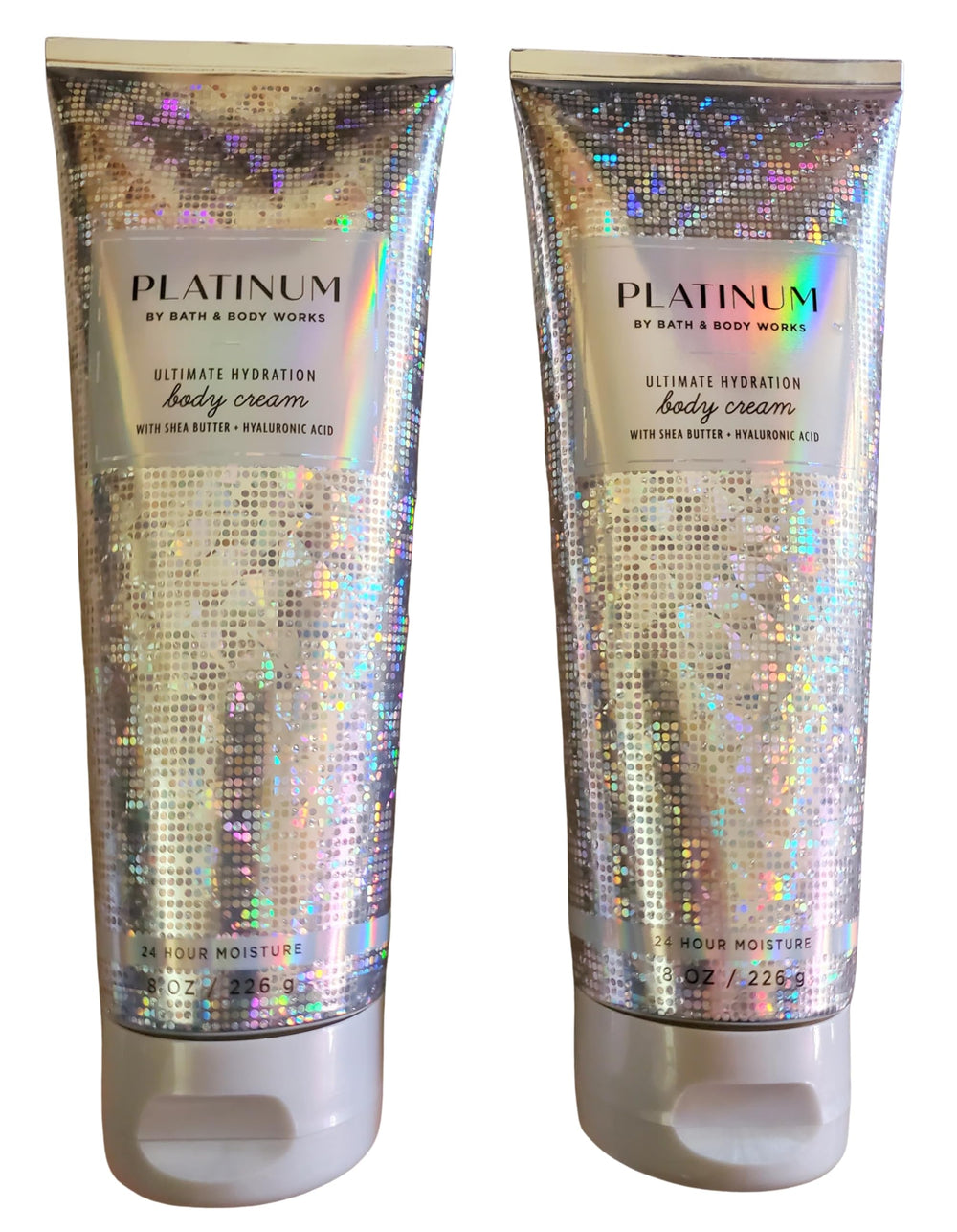 Bath & Body Works Platinum Ultimate Hydration bottle cap—premium packaging signaling durability and quality