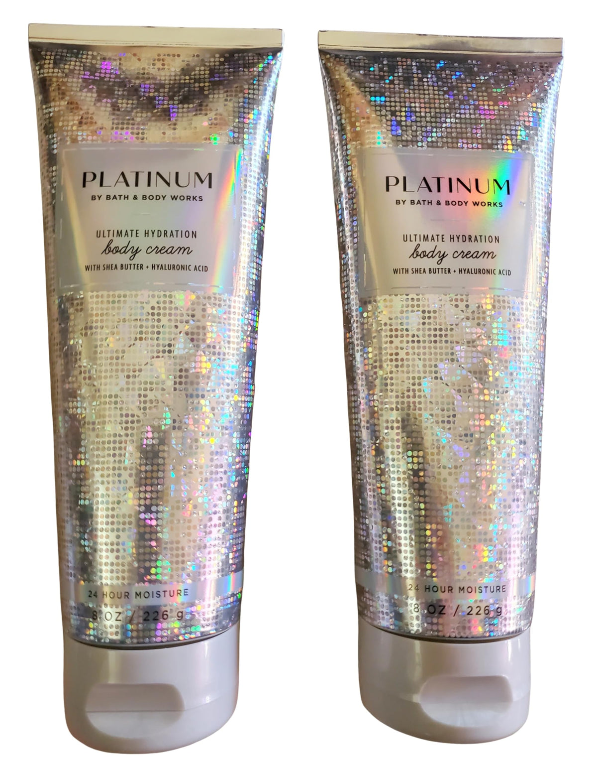 Bath & Body Works Platinum Ultimate Hydration bottle cap—premium packaging signaling durability and quality
