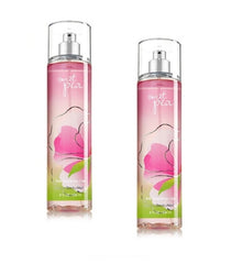 Bath & Body Works Sweet Pea fragrance mist bottle close-up for a refreshing mood boost.